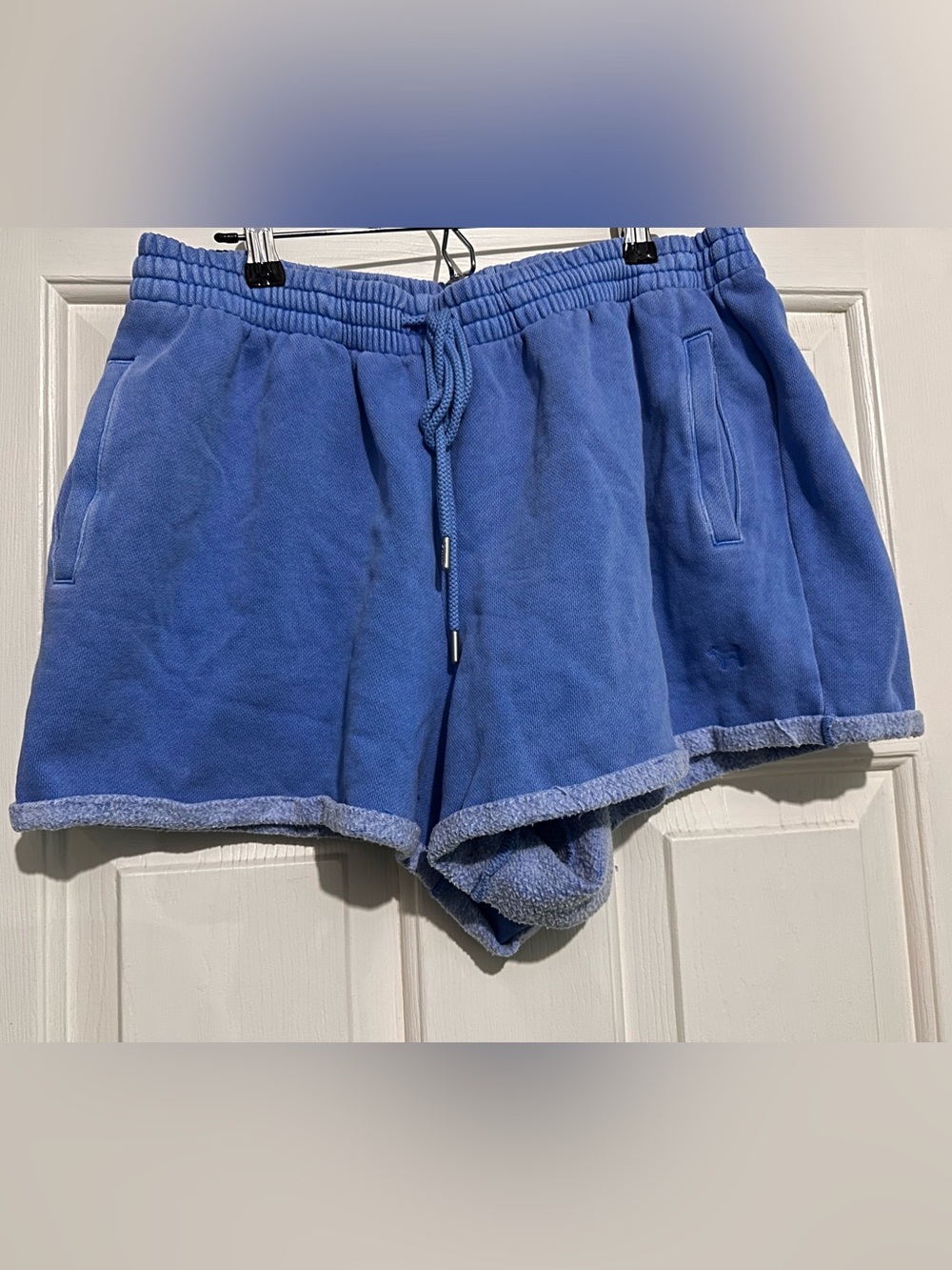 PINK Victoria's Secret Blue Terry Drawstring Athletic Shorts